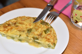 Tortilla de pimiento verde y gorgonçola